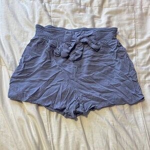 High Waist Women's Shorts in Slate Blue
